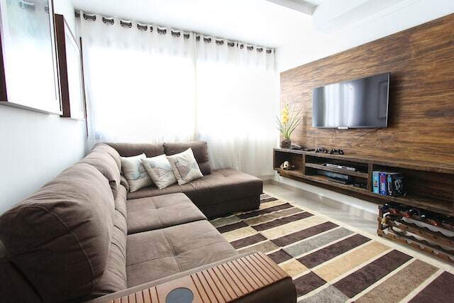 brown toned living room